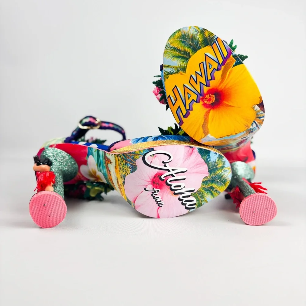 Irregular Choice Hono Lulu Heels | Hula Girl Heel Shoes | Tropical Floral - Picture 4 of 5
